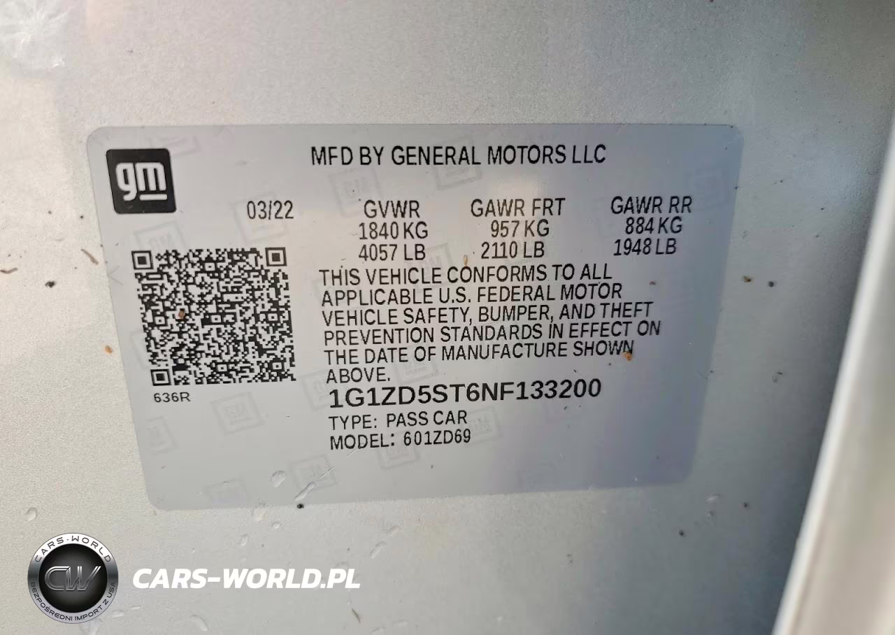 2022 Chevrolet Malibu Lt VIN:1G1ZD5ST6NF133200 - 13