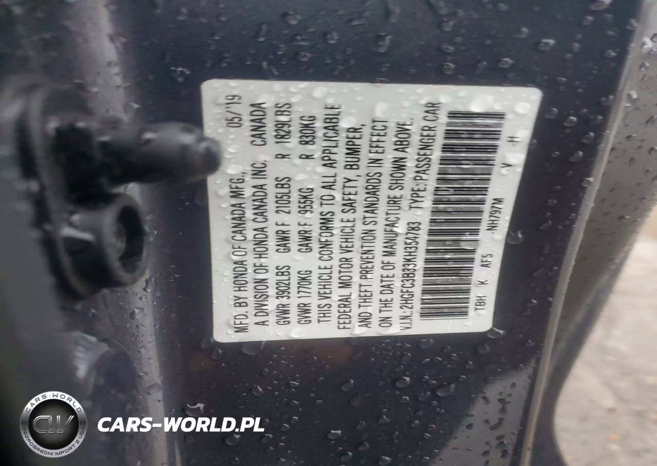 2019 Honda Civic Ex VIN:2HGFC3B33KH354783 - 13