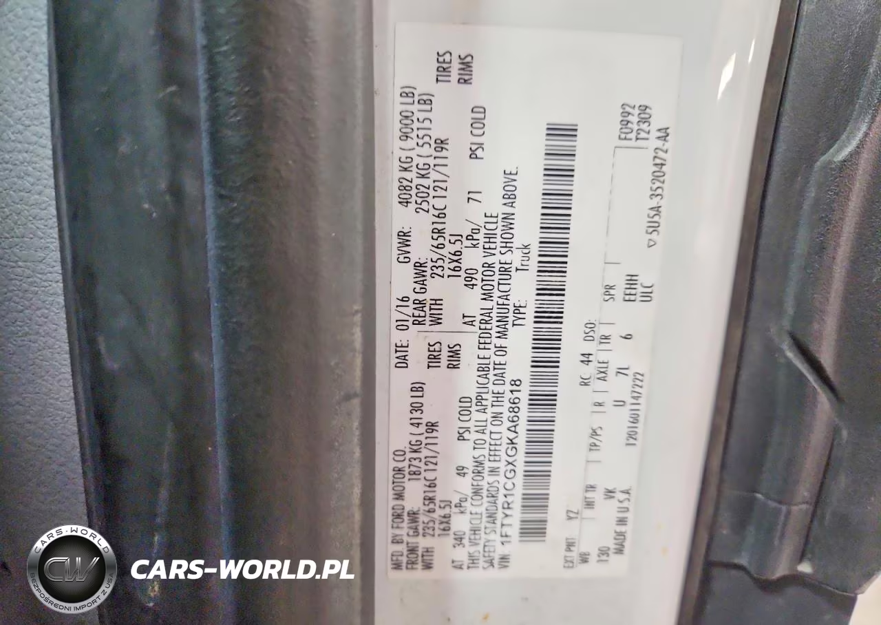 2016 Ford Transit T-250 VIN:1FTYR1CGXGKA68618 - 13
