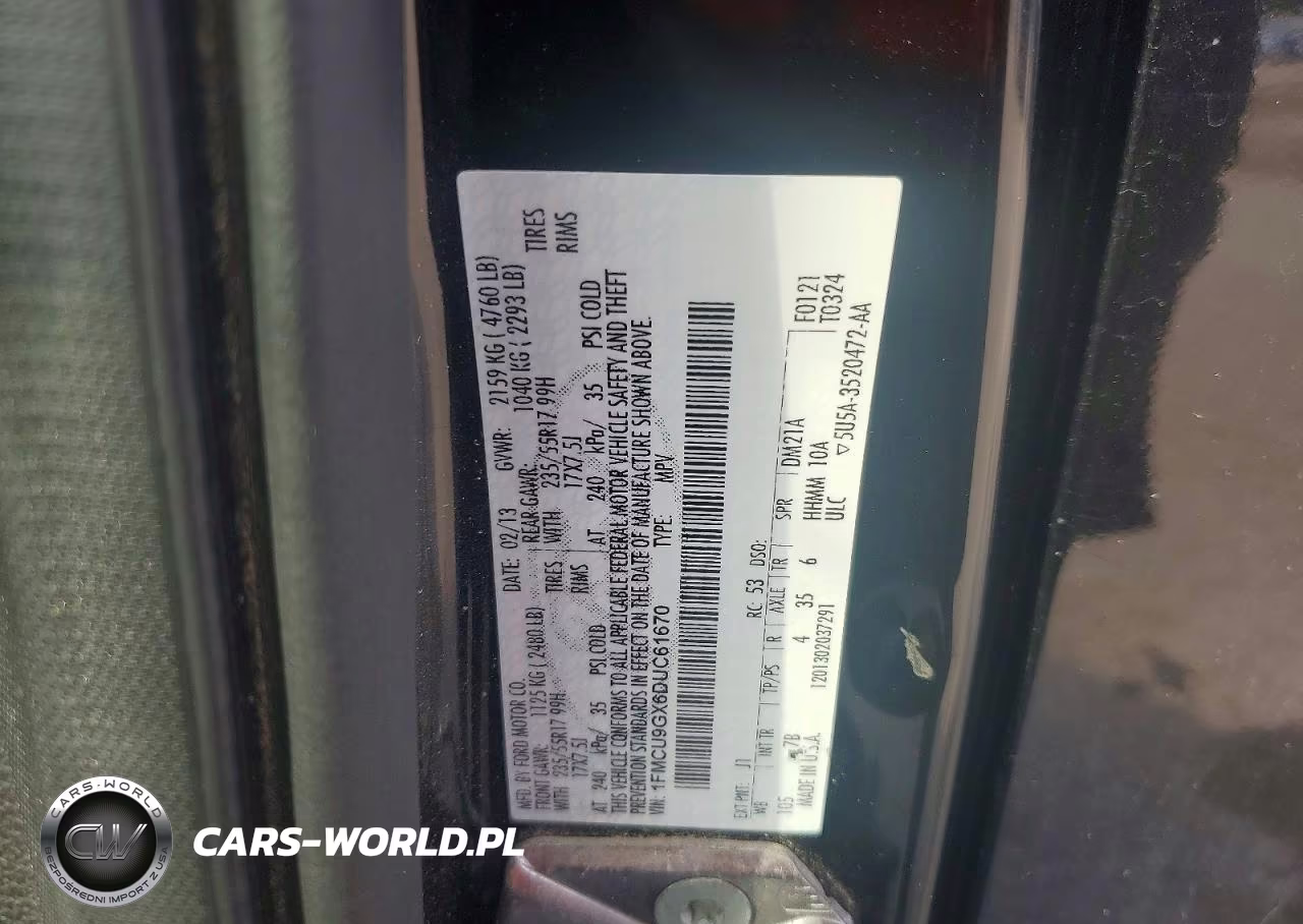 2013 Ford Escape Se VIN:1FMCU9GX6DUC61670 - 13