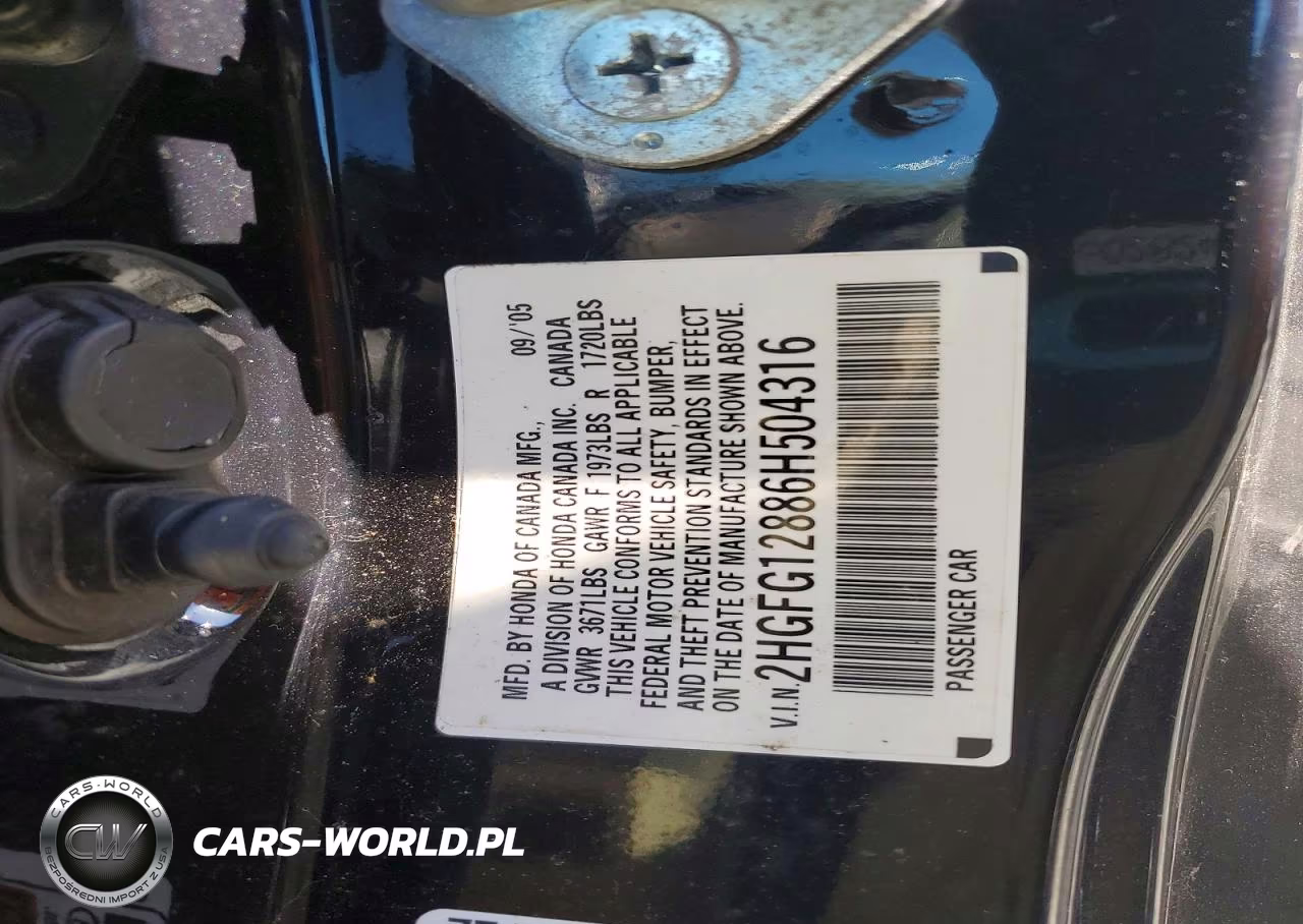 2006 Honda Civic Ex VIN:2HGFG12886H504316 - 12