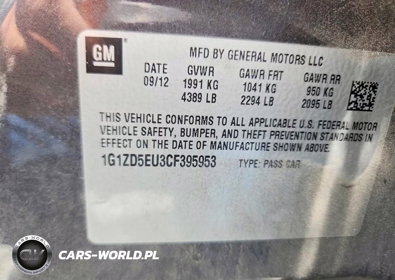 2012 Chevrolet Malibu 2Lt VIN:1G1ZD5EU3CF395953 - 12
