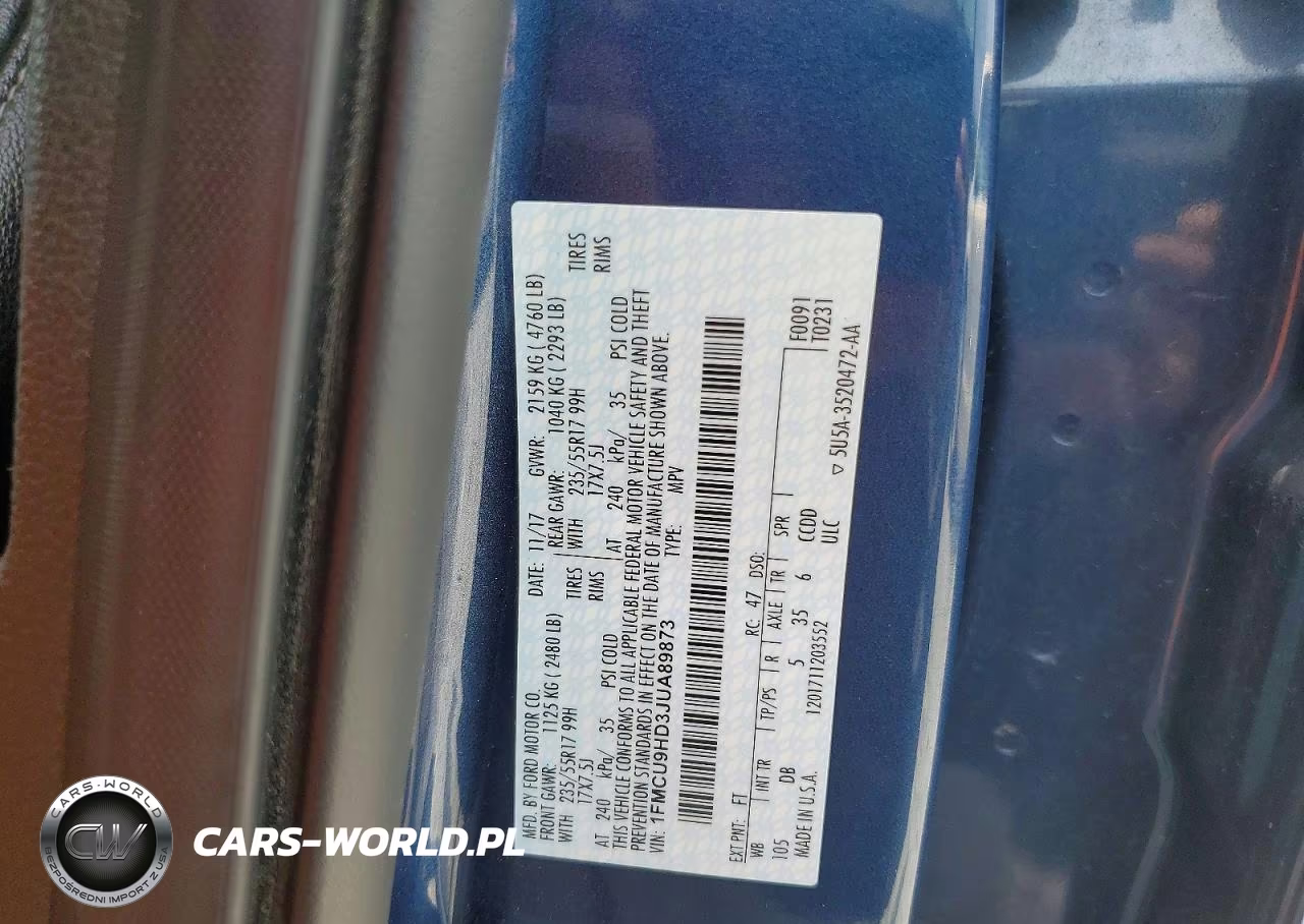 2018 Ford Escape Sel VIN:1FMCU9HD3JUA89873 - 13