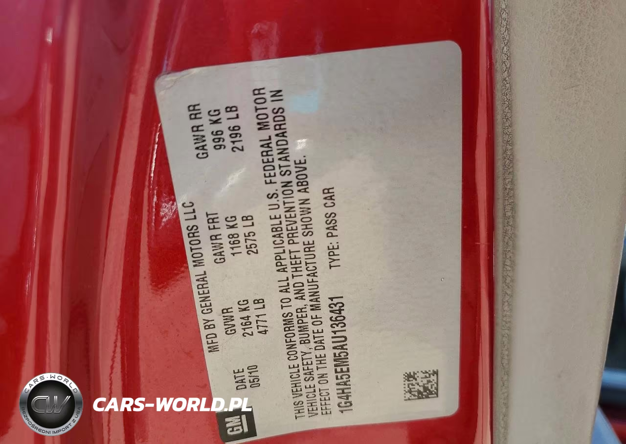 2010 Buick Lucerne Cx VIN:1G4HA5EM5AU136431 - 12