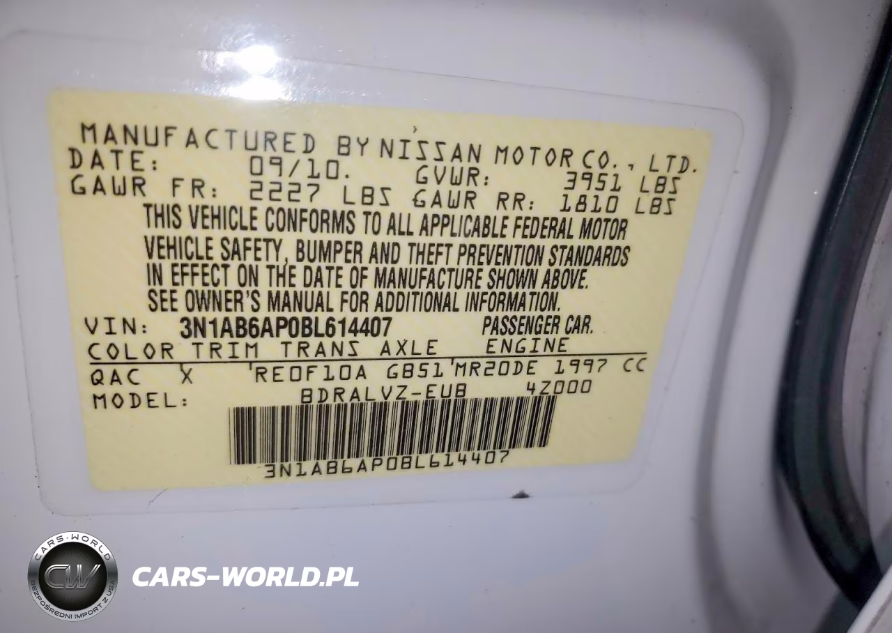 2011 Nissan Sentra 2.0 VIN:3N1AB6AP0BL614407 - 12