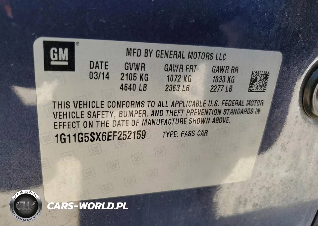 2014 Chev Malibu VIN:1G11G5SX6EF252159 - 12