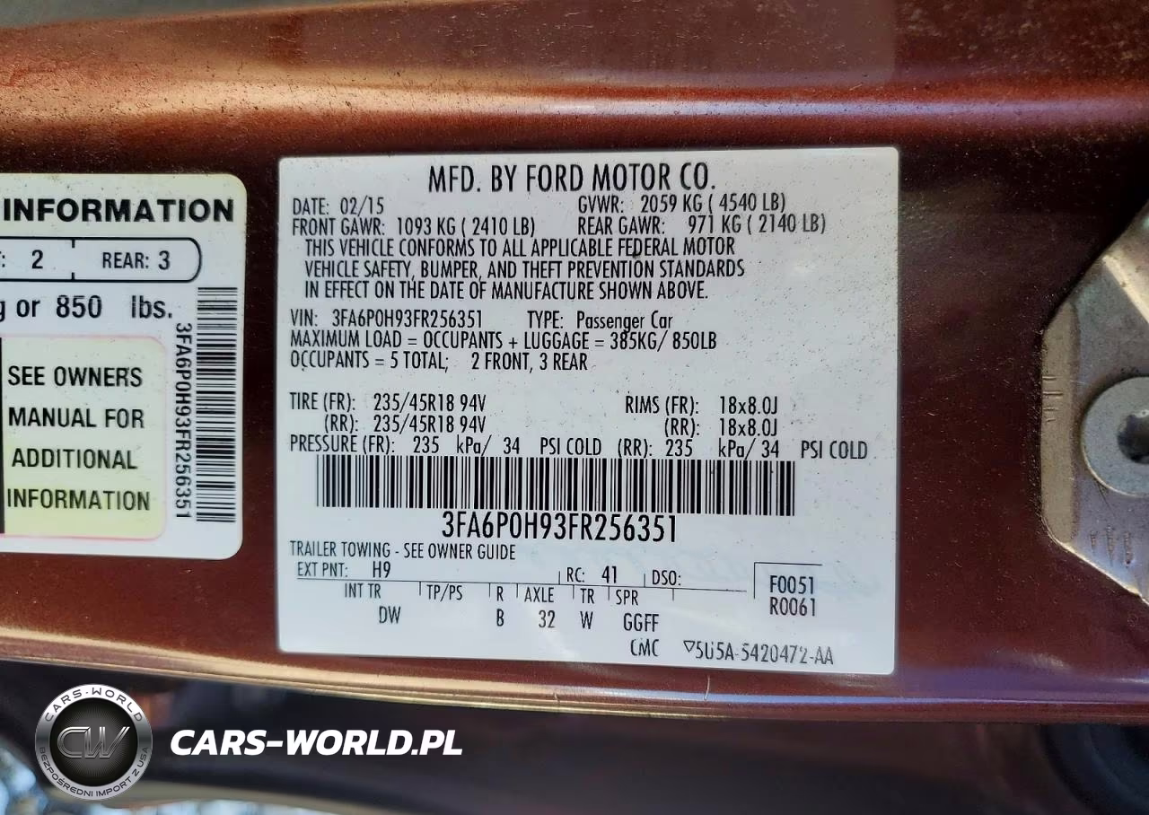 2015 Ford Fusion Se VIN:3FA6P0H93FR256351 - 12