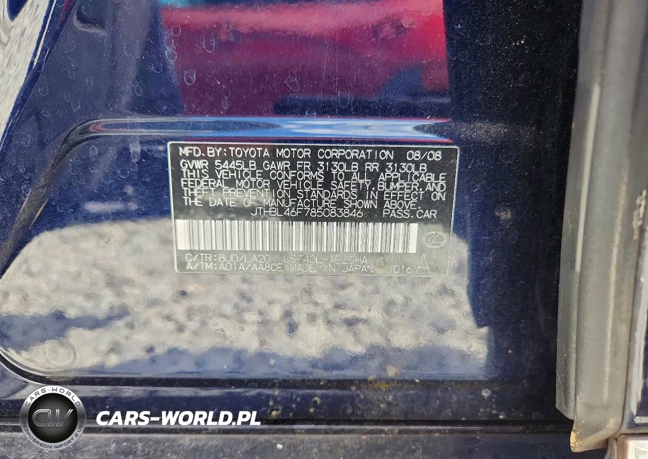 2008 Lexus Ls 460 VIN:JTHBL46F785083846 - 12