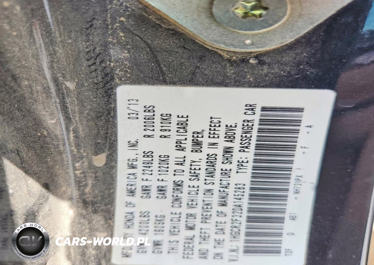 2013 Honda Accord Lx VIN:1HGCR2F32DA145283 - 12