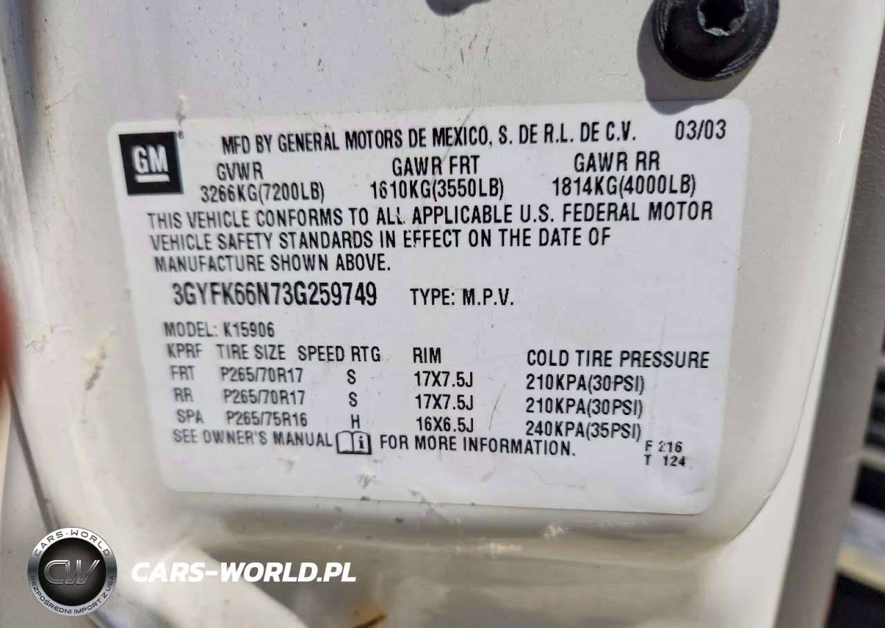 2003 Cadillac Escalade Esv VIN:3GYFK66N73G259749 - 13