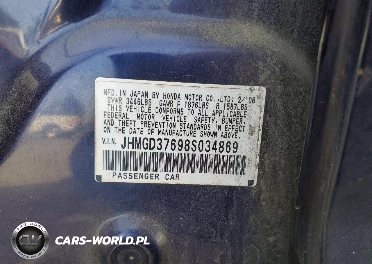 2008 Honda Fit Sport VIN:JHMGD37698S034869 - 13
