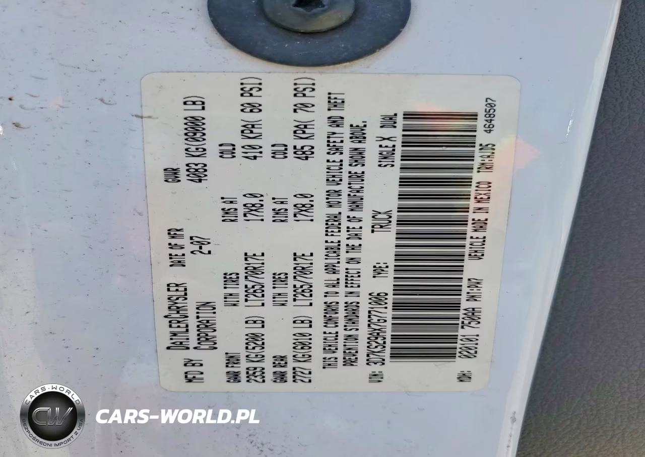 2007 Dodge Ram 2500 VIN:3D7KS29AX7G771006 - 12