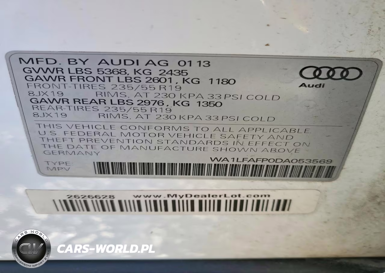 2013 Audi Q5 VIN:WA1LFAFP0DA053569 - 13