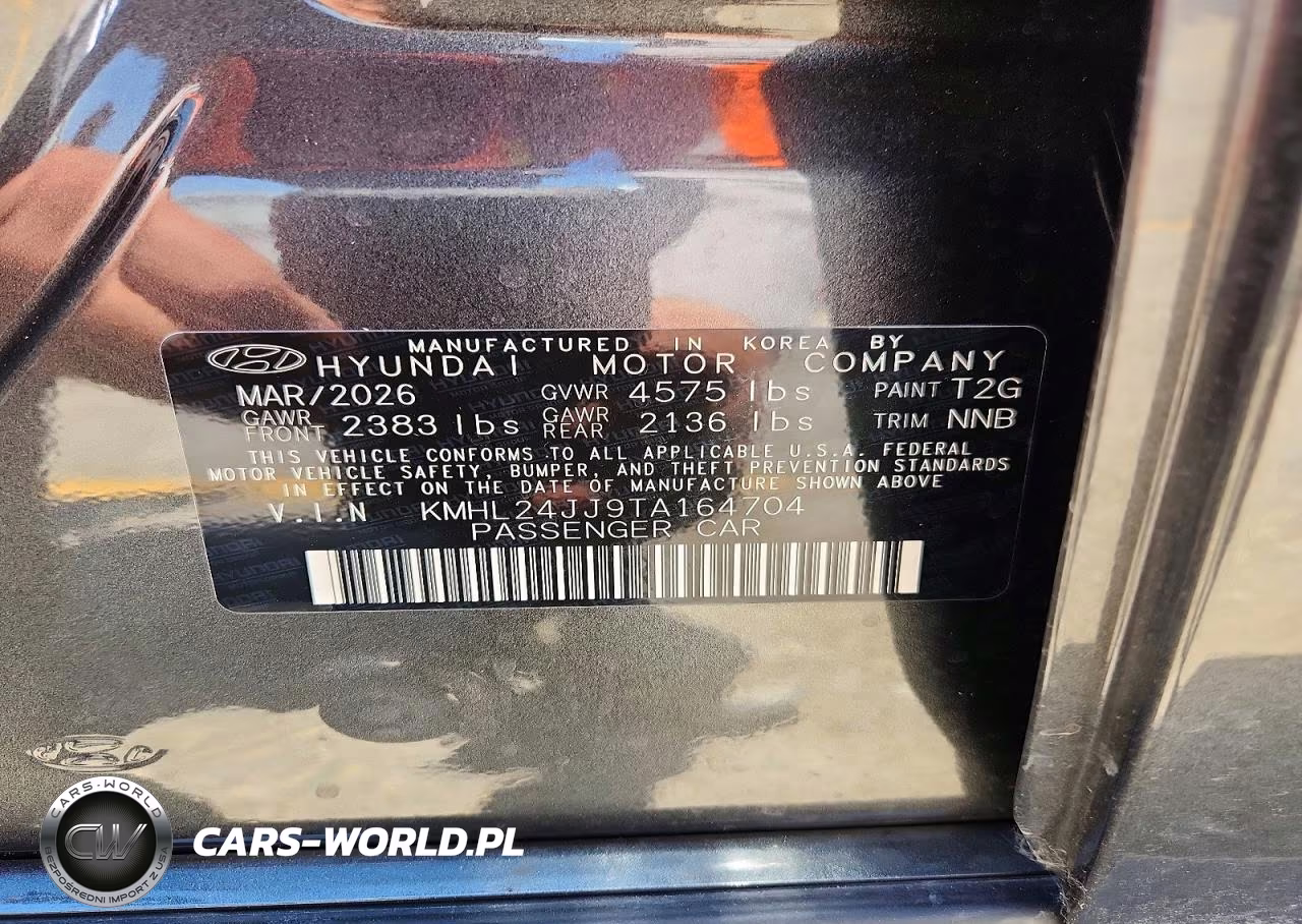 2026 Hyundai Sonata Hybrid Blue VIN:KMHL24JJ9TA164704 - 12