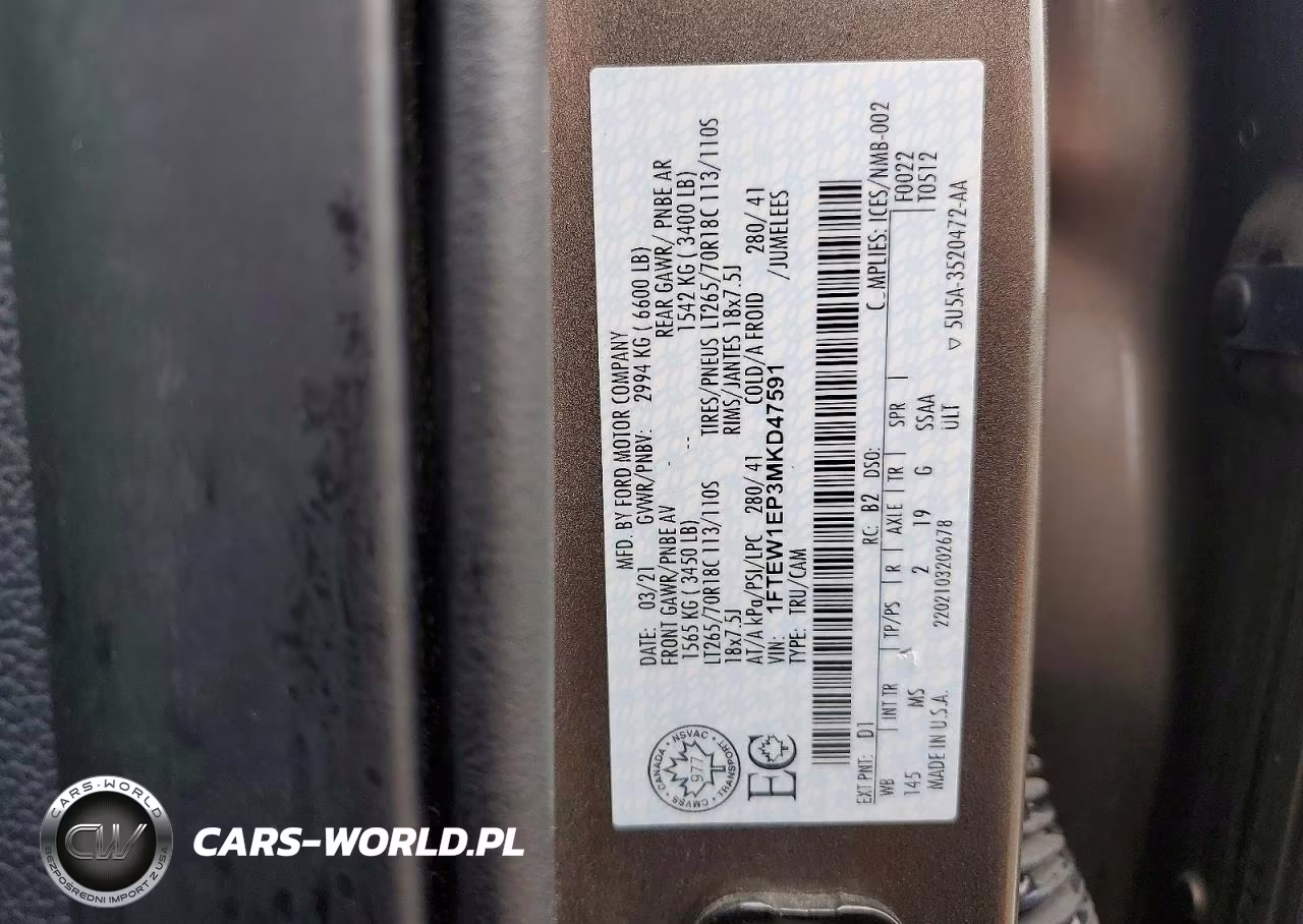 2021 Ford F150 Supercrew VIN:1FTEW1EP3MKD47591 - 13