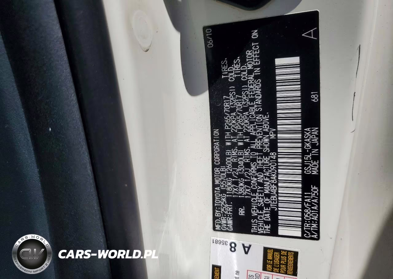2010 Toyota Fj Cruiser VIN:JTEBU4BF8AK090148 - 13
