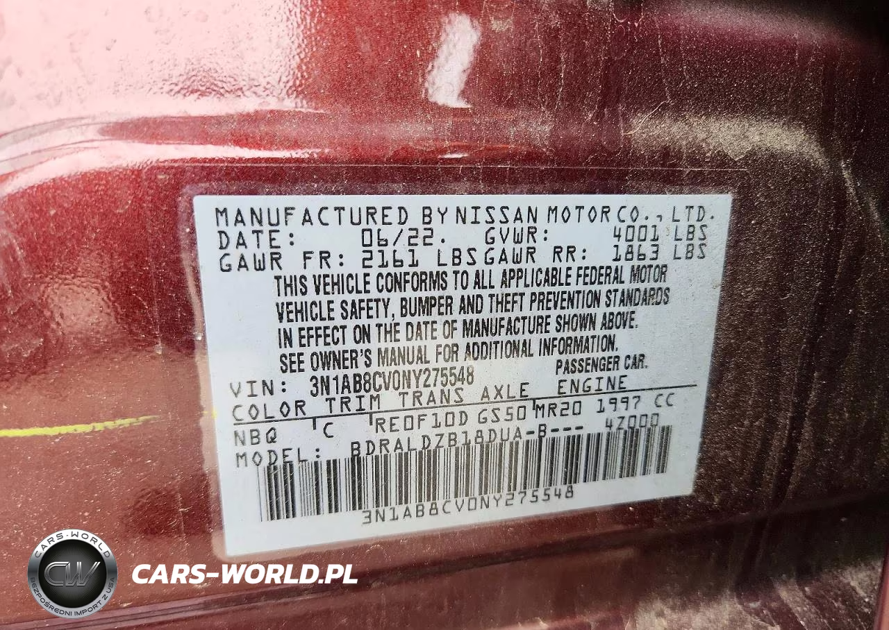 2022 Nissan Sentra Sv VIN:3N1AB8CV0NY275548 - 12