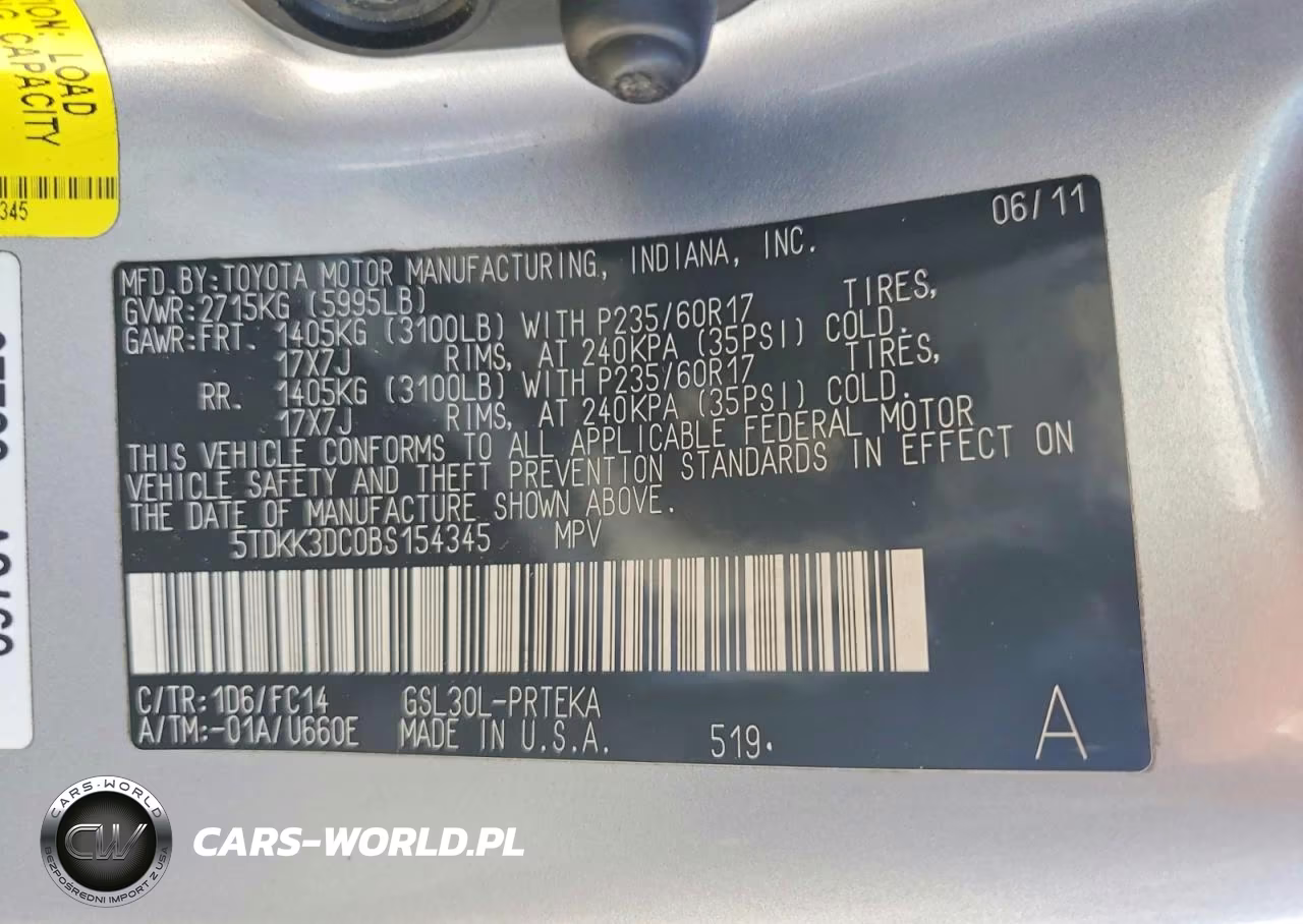2011 Toyota Sienna Le VIN:5TDKK3DC0BS154345 - 13