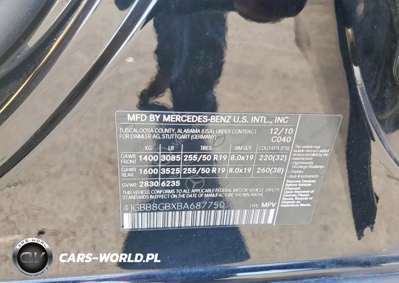 2011 Mercedes-Benz Ml 350 4Matic VIN:4JGBB8GBXBA687750 - 12