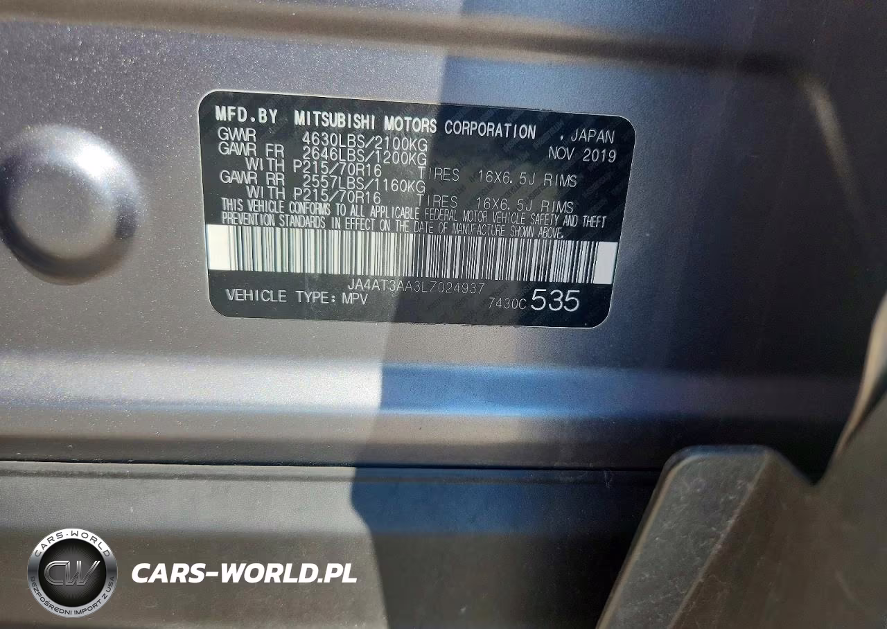 2020 Mitsubishi Eclipse Cross Es VIN:JA4AT3AA3LZ024937 - 13