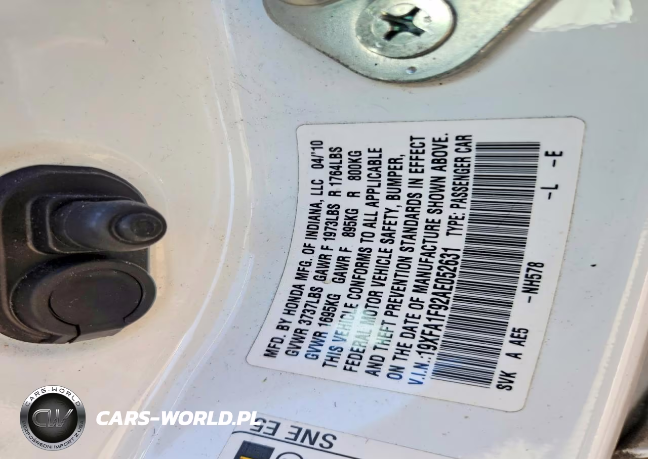 2010 Honda Civic Exl VIN:19XFA1F92AE052631 - 12