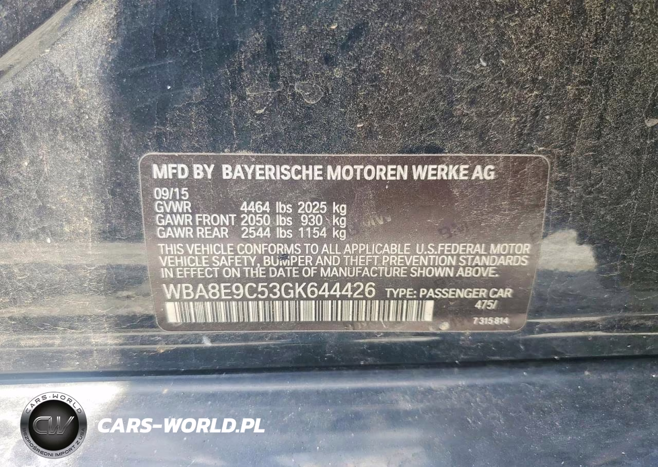 2016 BMW 328 I Sulev VIN:WBA8E9C53GK644426 - 12