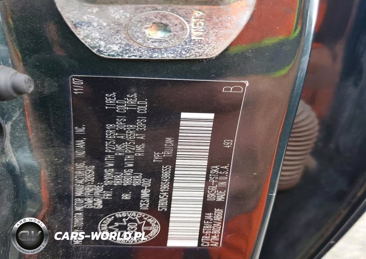 2008 Toyota Tundra Grade VIN:5TBDV54198S498655 - 12