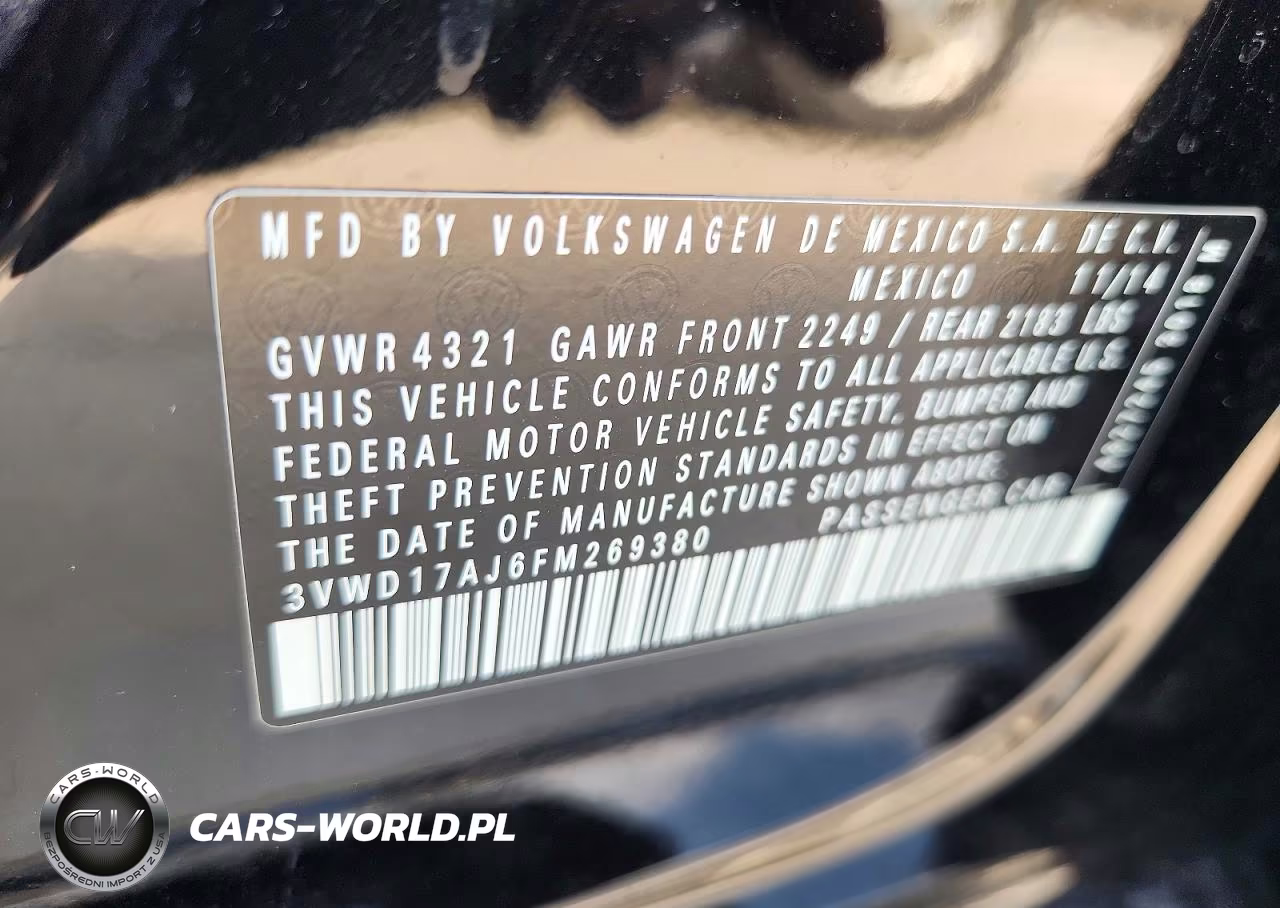 2015 Volkswagen Jetta Se VIN:3VWD17AJ6FM269380 - 12