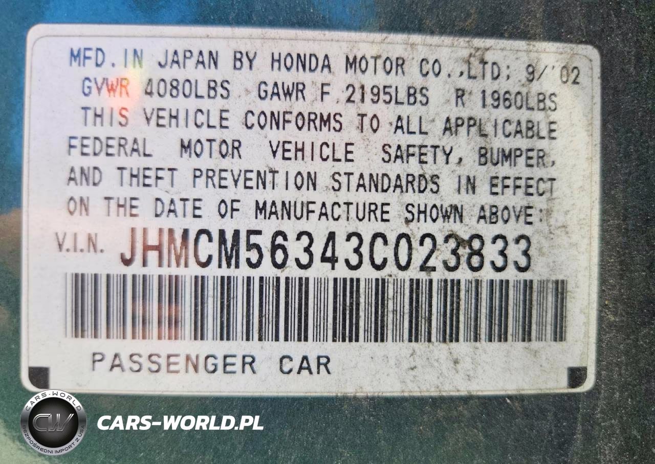 2003 Honda Accord Lx VIN:JHMCM56343C023833 - 12