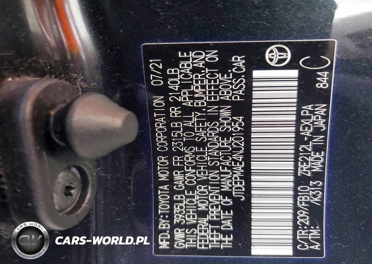 2022 Toyota Corolla Le VIN:JTDEPMAE4NJ201954 - 12