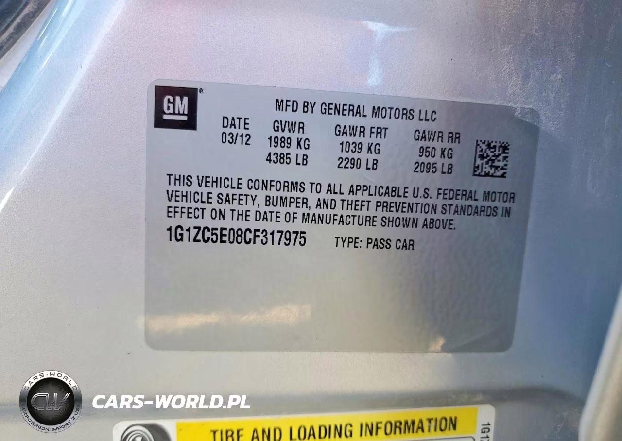 2012 Chevrolet Malibu 1Lt VIN:1G1ZC5E08CF317975 - 12