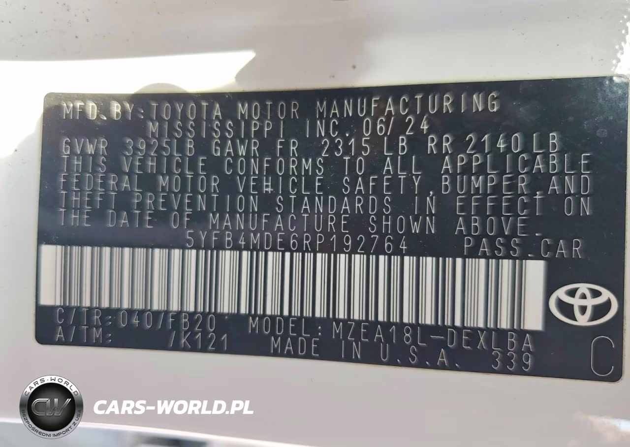 2024 Toyota Corolla Le VIN:5YFB4MDE6RP192764 - 13
