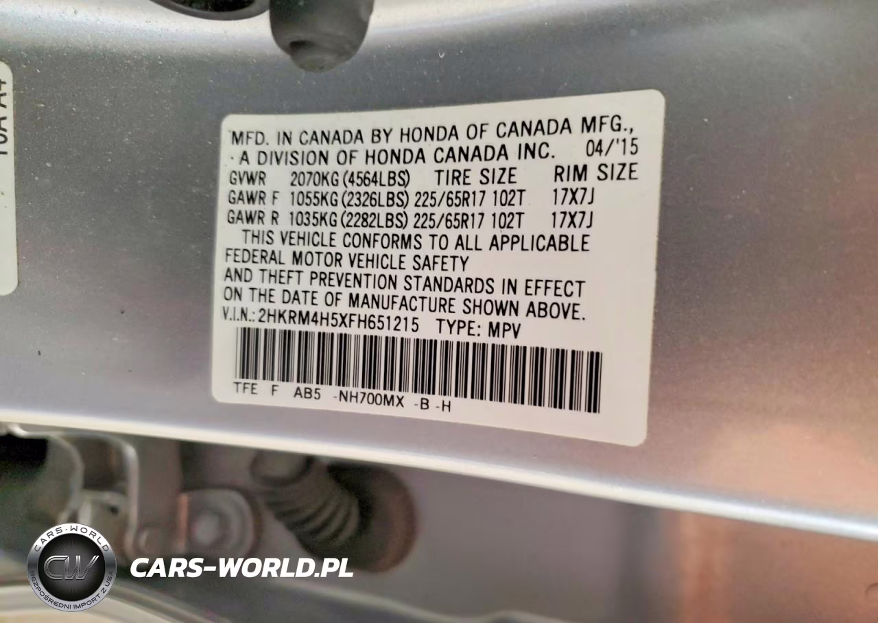 2015 Honda Cr-V Ex VIN:2HKRM4H5XFH651215 - 13