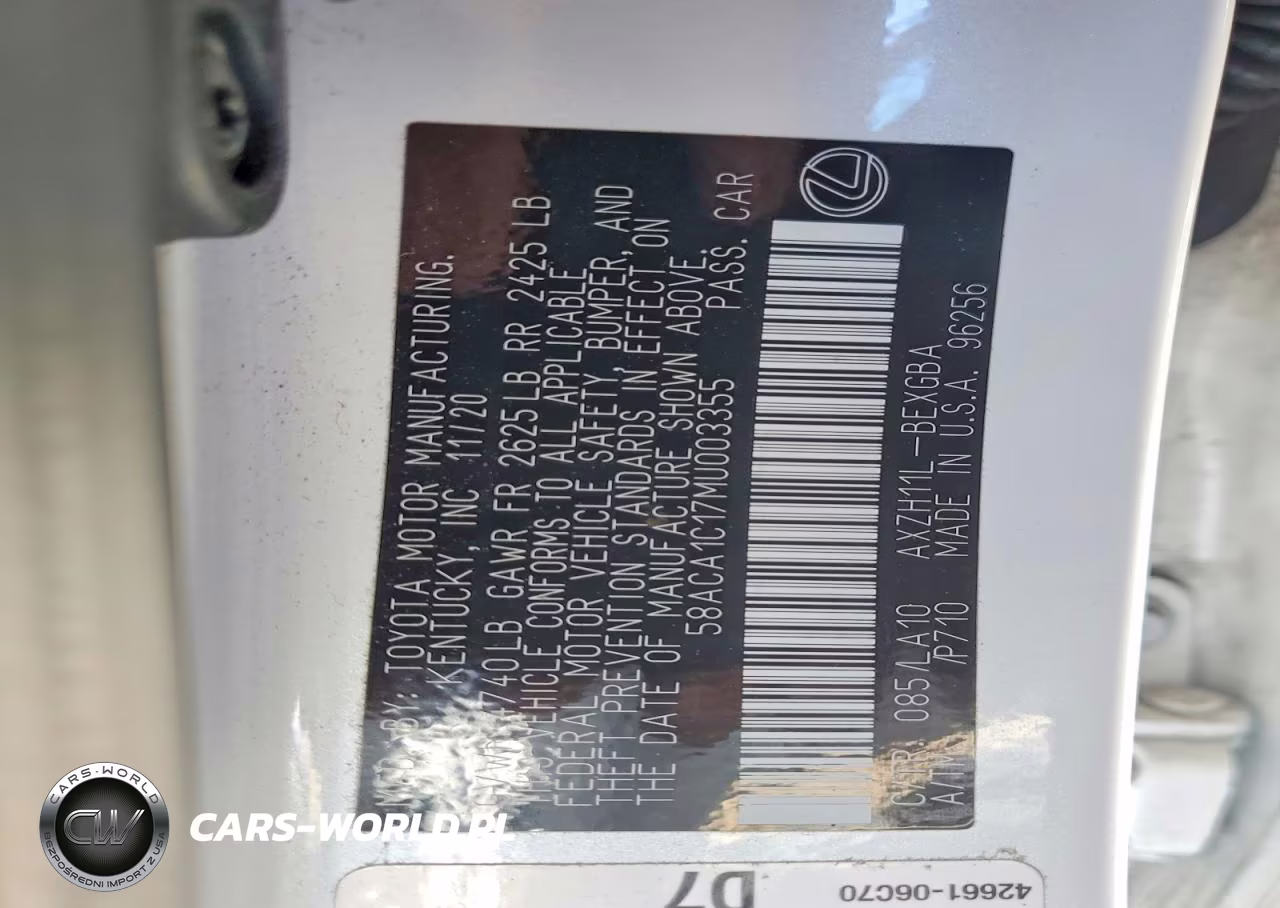 2021 Lexus Es 300H VIN:58ACA1C17MU003355 - 12