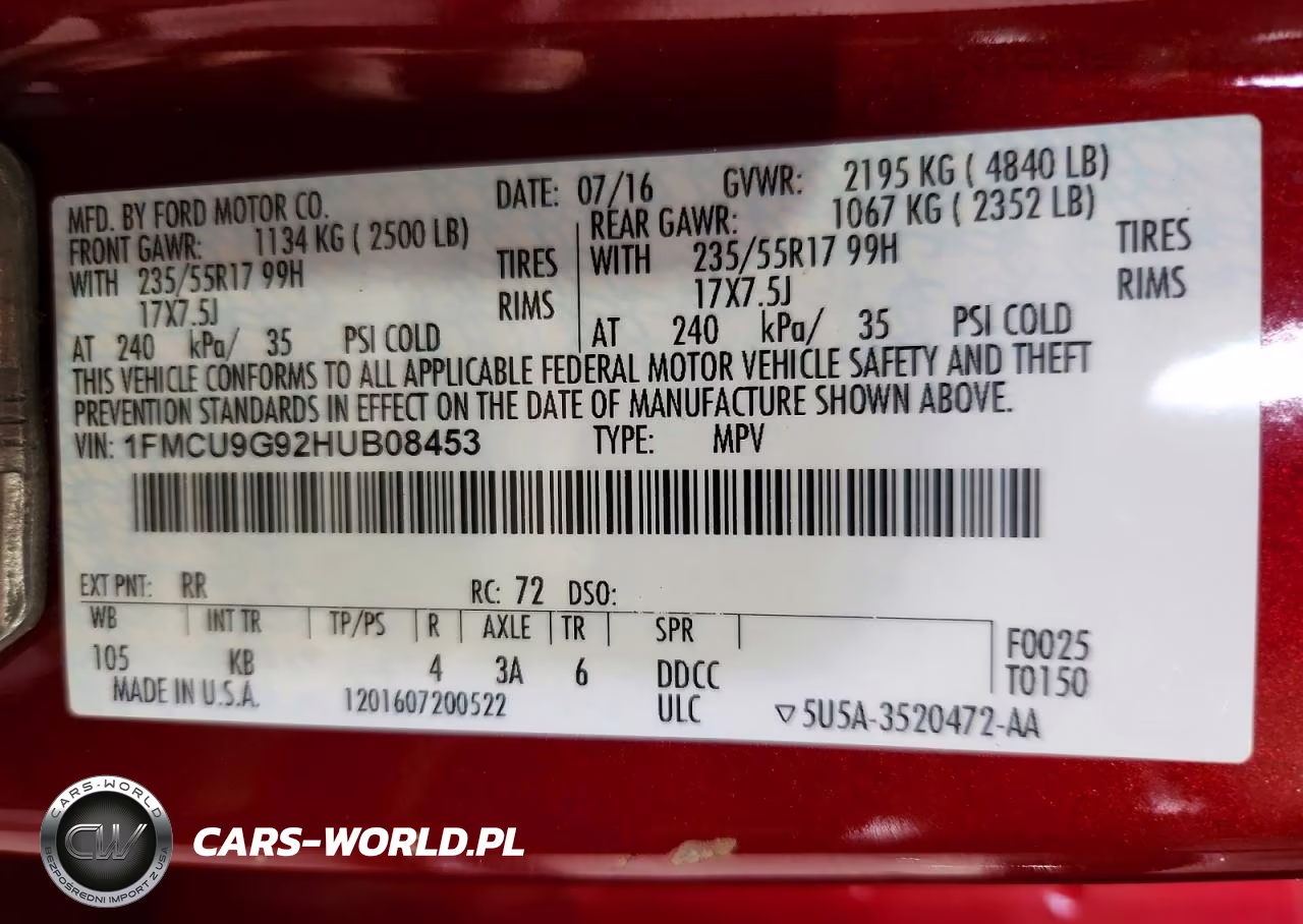 2017 Ford Escape Se VIN:1FMCU9G92HUB08453 - 12