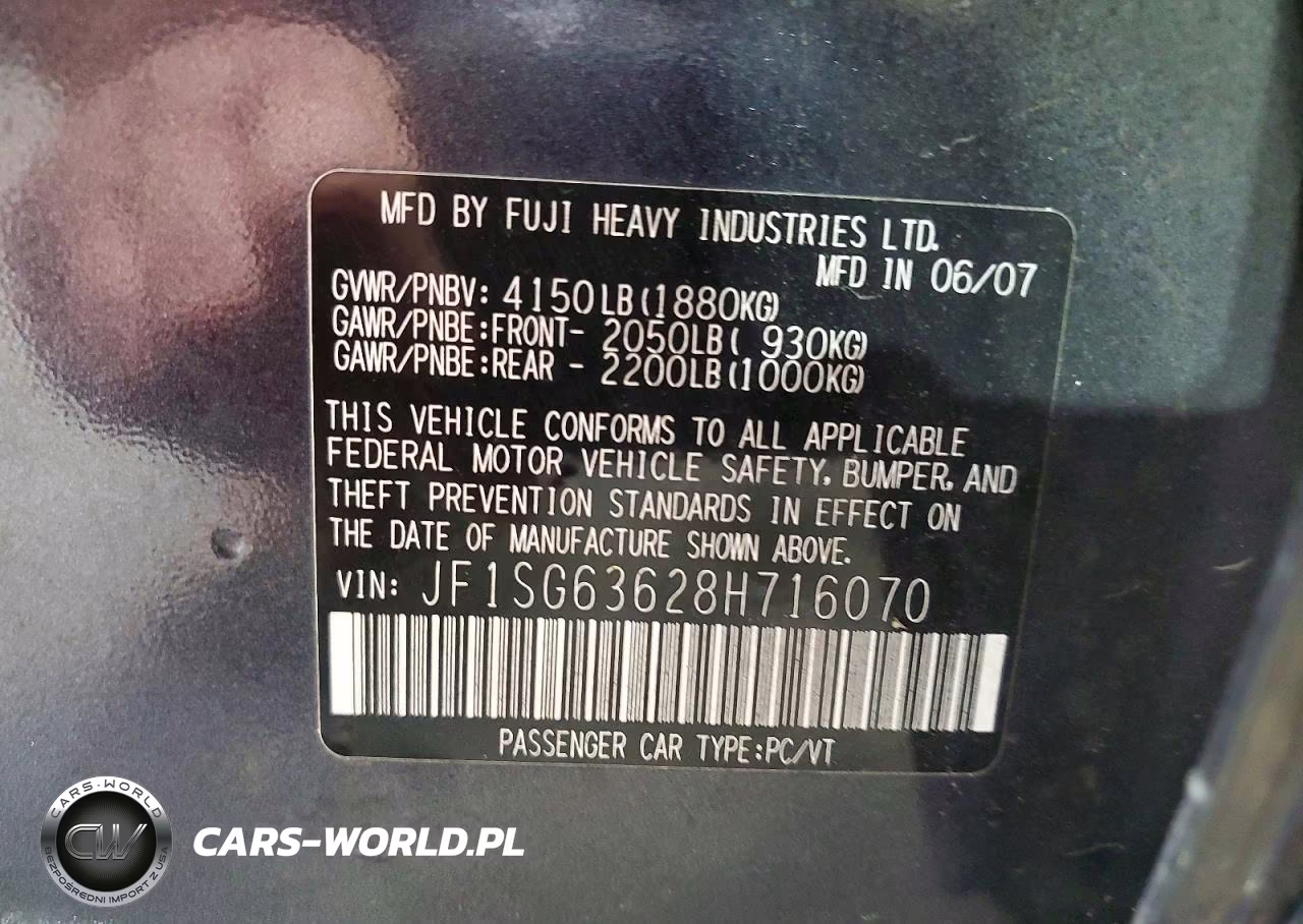 2008 Subaru Forester 2.5X VIN:JF1SG63628H716070 - 13