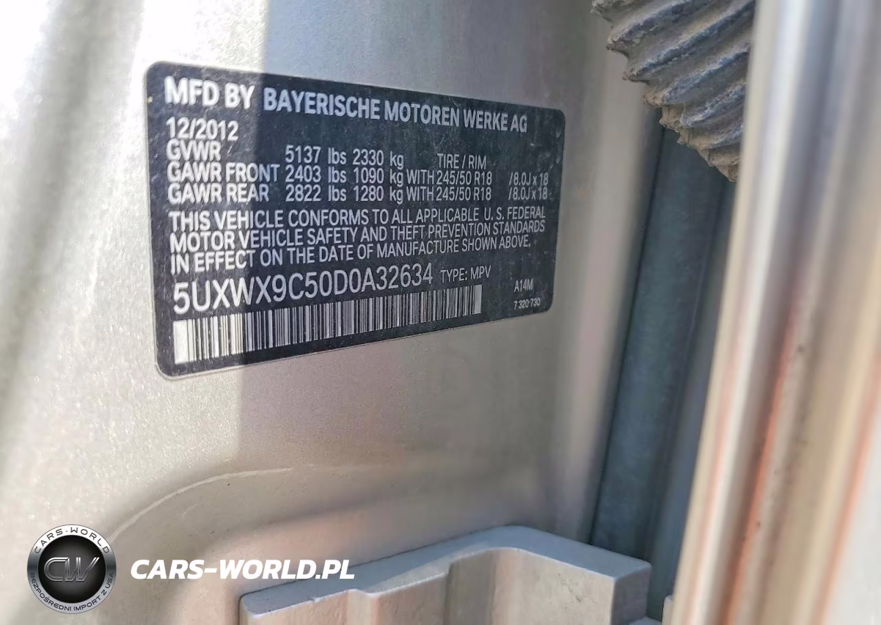 2013 BMW X3 VIN:5UXWX9C50D0A32634 - 13