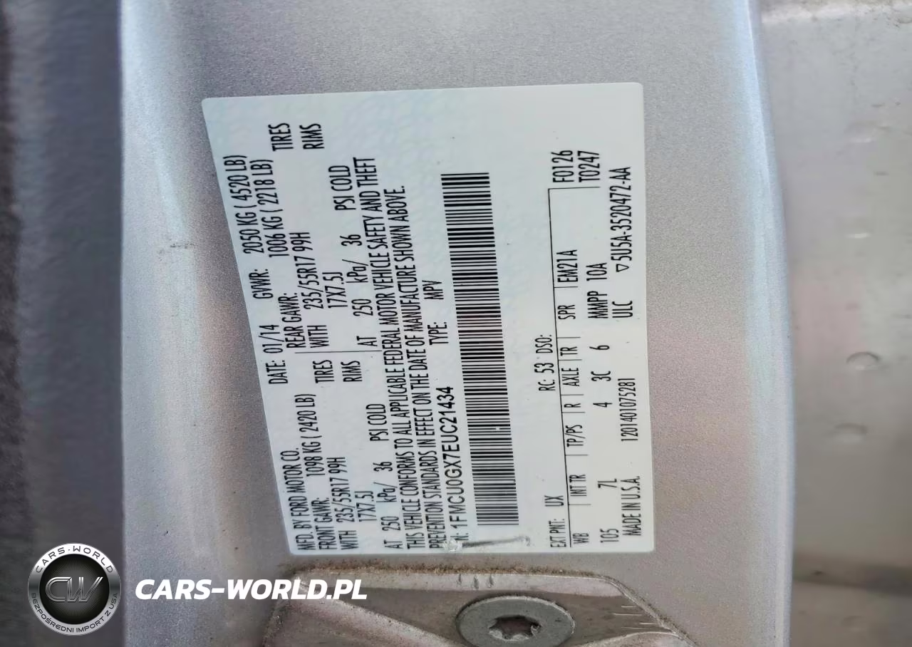 2014 Ford Escape Se VIN:1FMCU0GX7EUC21434 - 13