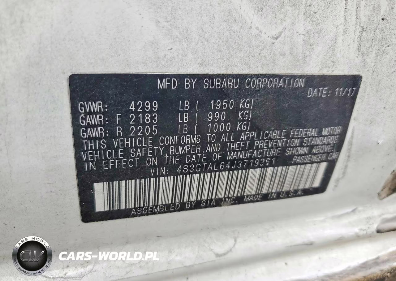 2018 Subaru Impreza Sport VIN:4S3GTAL64J3719361 - 12
