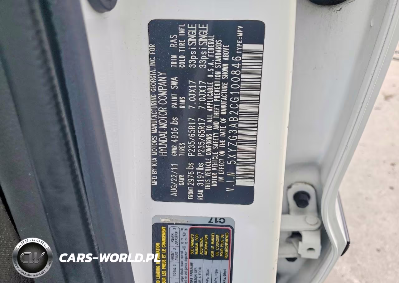 2012 Hyundai Santa Fe Gls VIN:5XYZG3AB2CG100846 - 13