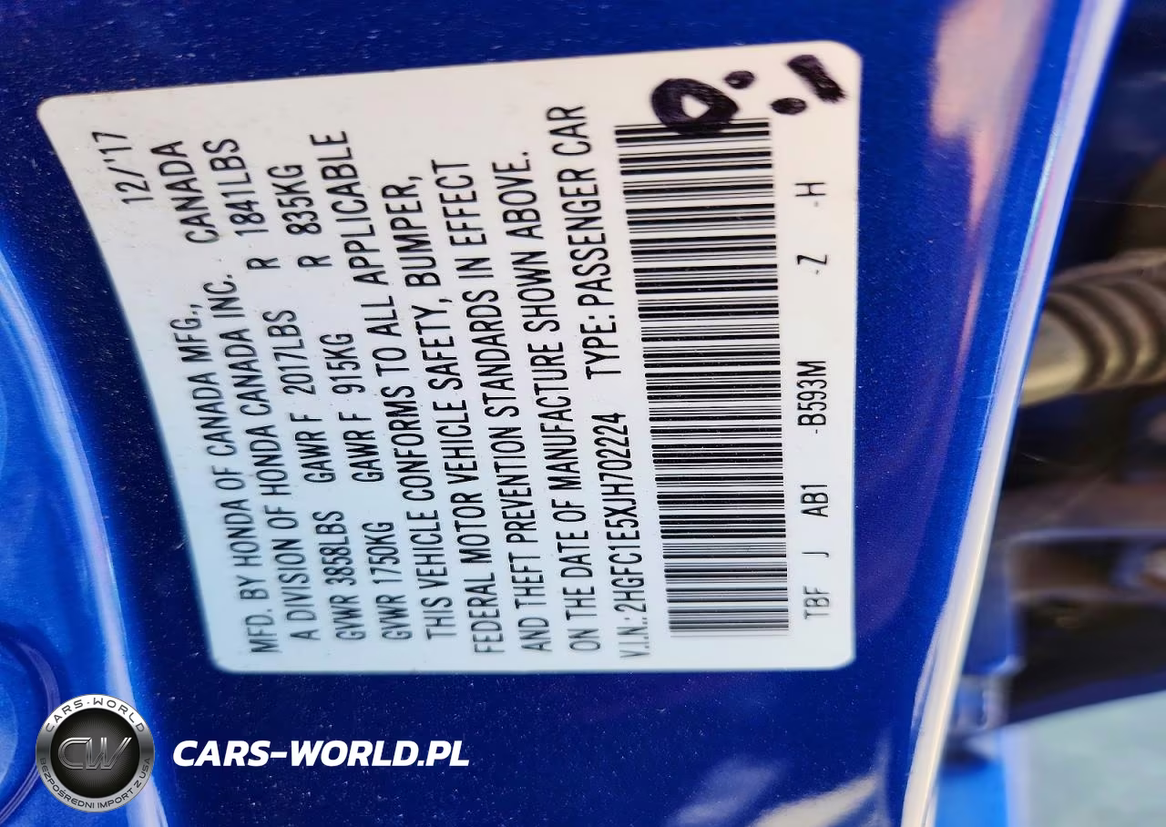 2018 Honda Civic Si VIN:2HGFC1E5XJH702224 - 13