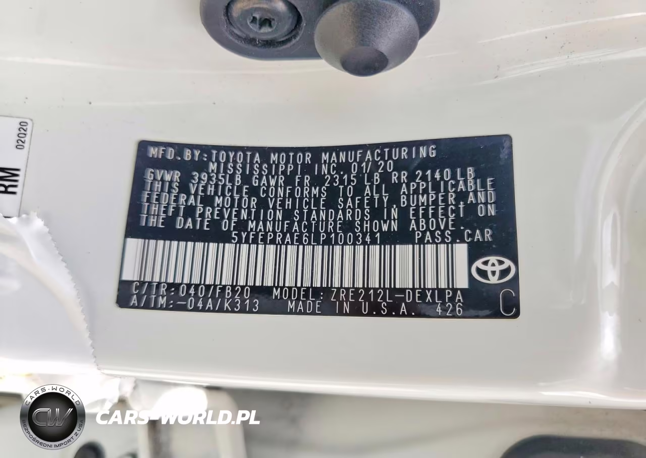 2020 Toyota Corolla Le VIN:5YFEPRAE6LP100341 - 13