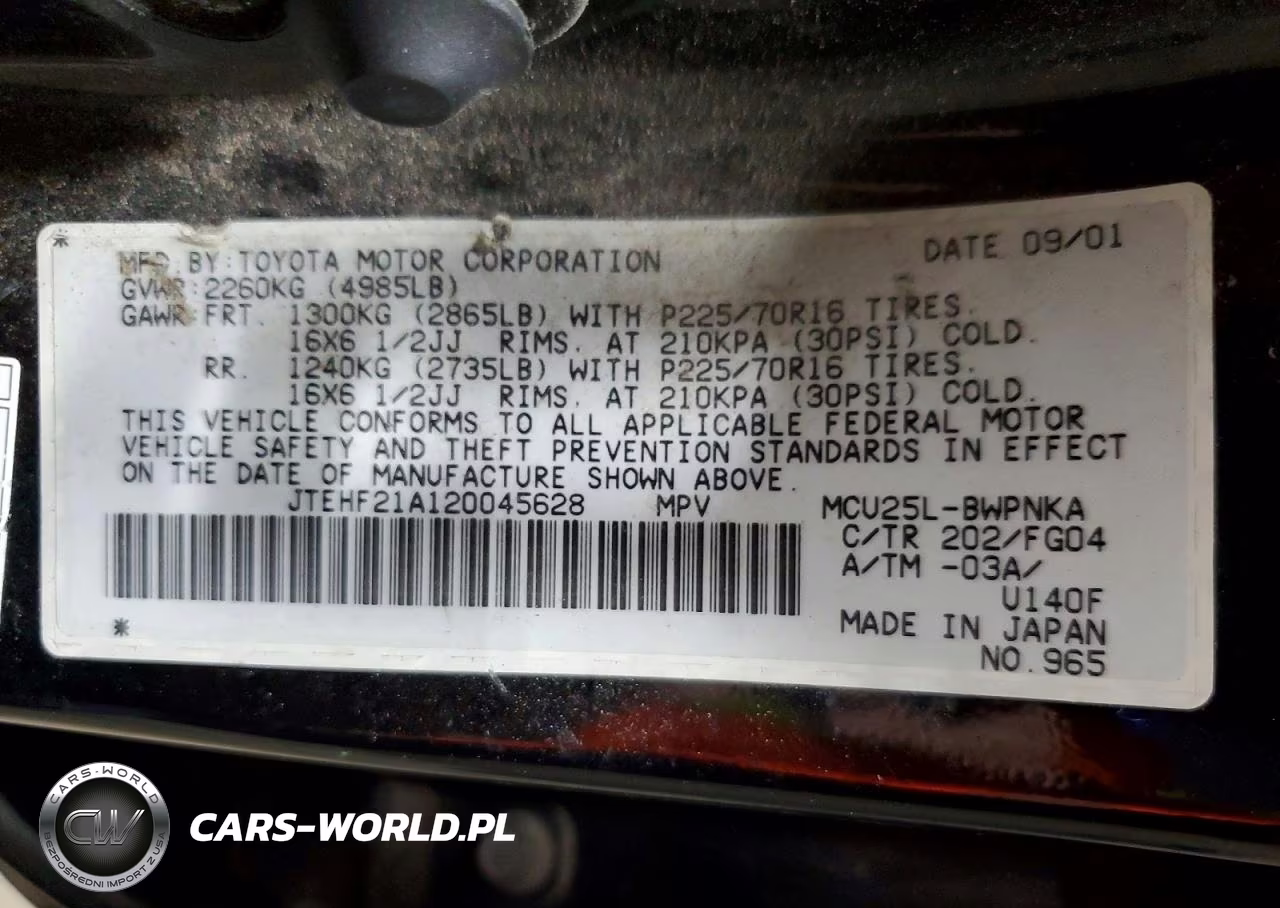 2002 Toyota Highlander Limited VIN:JTEHF21A120045628 - 13