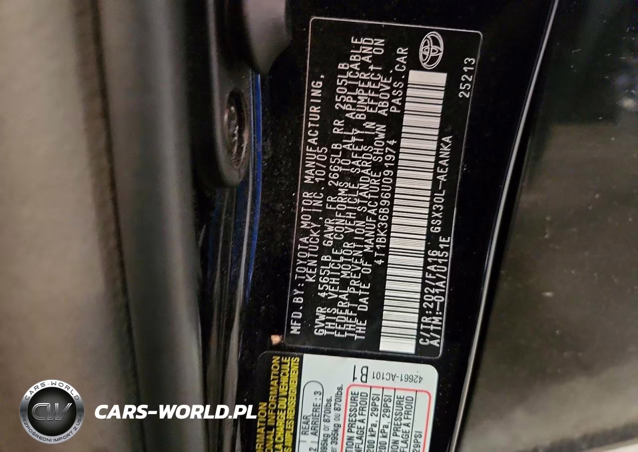 2006 Toyota Avalon Xl VIN:4T1BK36B96U091974 - 12