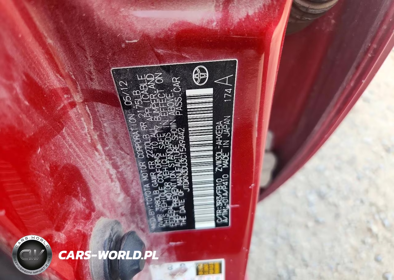 2012 Toyota Prius Two VIN:JTDKN3DU3C1549442 - 12