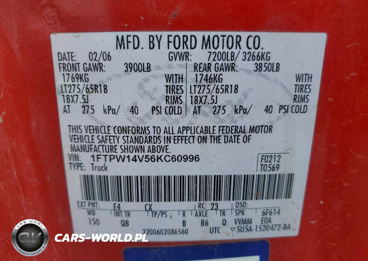2006 Ford F150 Supercrew VIN:1FTPW14V56KC60996 - 12