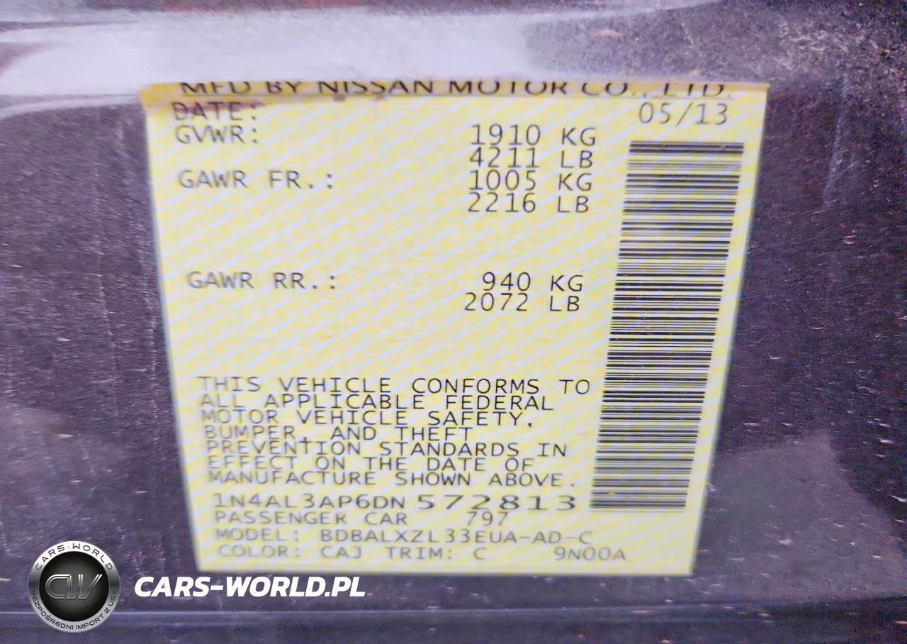 2013 Nissan Altima 2.5 VIN:1N4AL3AP6DN572813 - 12