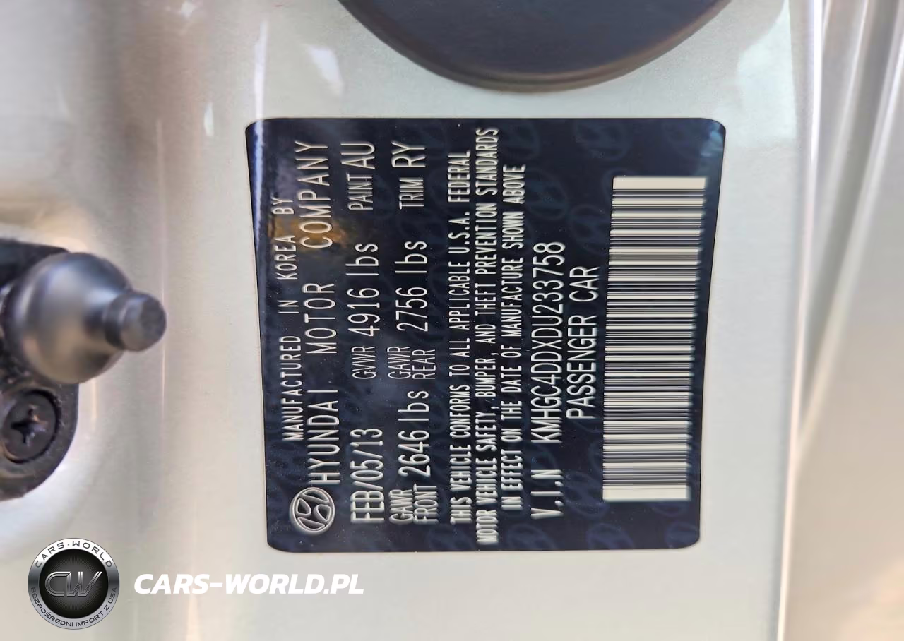 2013 Hyundai Genesis 3.8L VIN:KMHGC4DDXDU233758 - 12