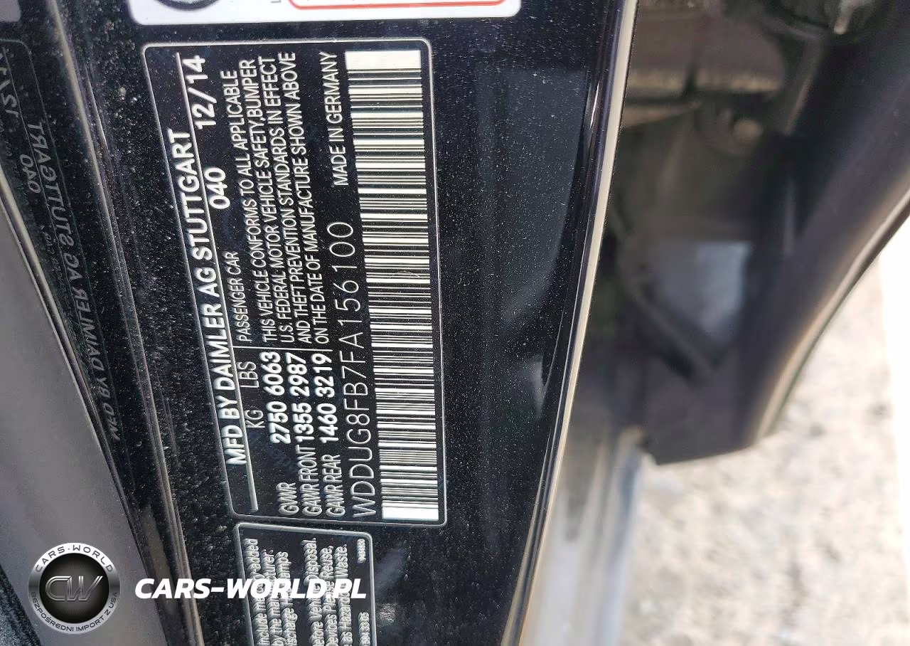 2015 Mercedes-Benz S 550 4Matic VIN:WDDUG8FB7FA156100 - 12