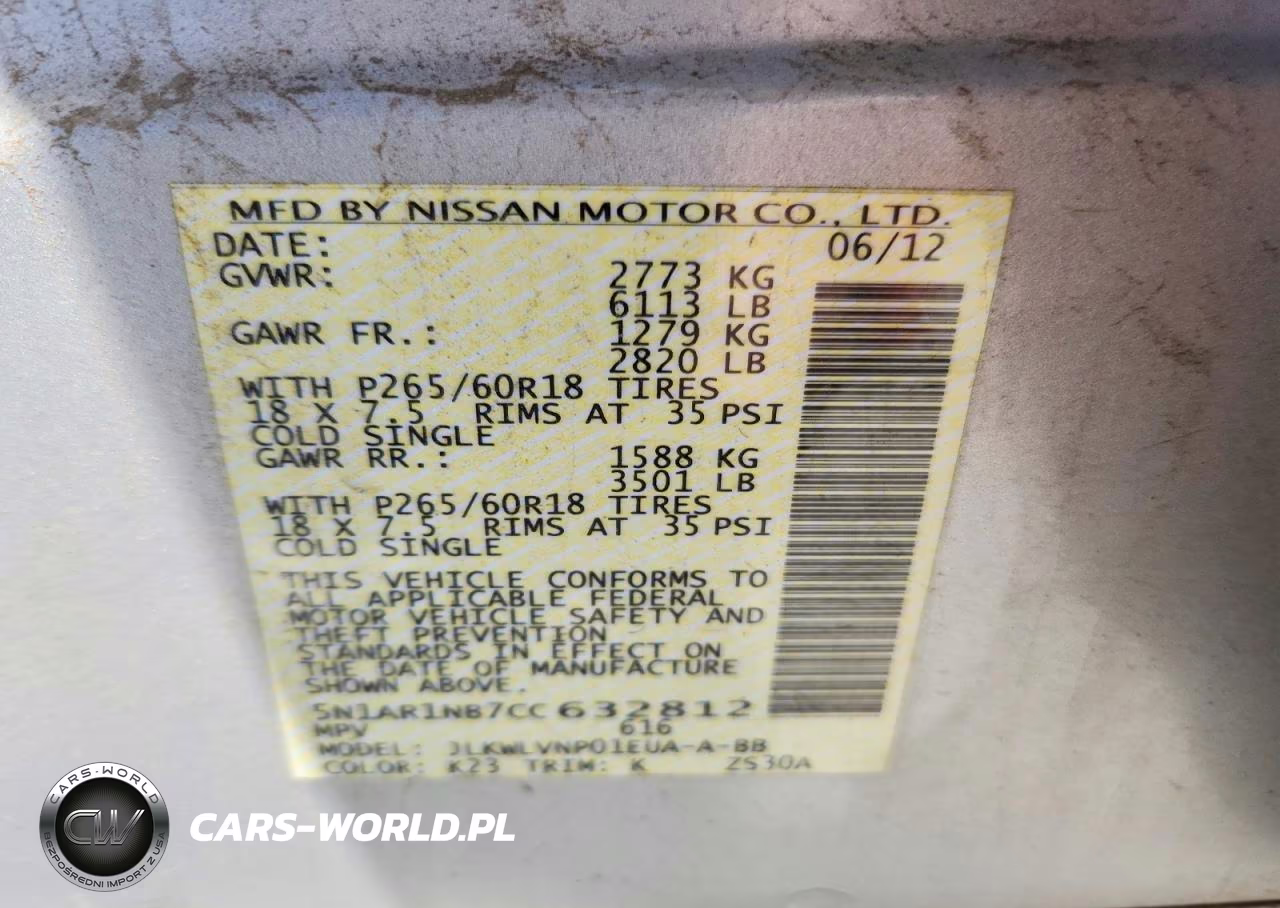 2012 Nissan Pathfinder S VIN:5N1AR1NB7CC632812 - 13